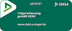 Dekra-Siegel mit der Trägerzulassung gemäß AZAV