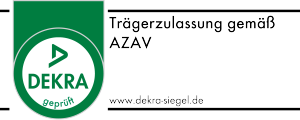 Dekra-Siegel mit der Trägerzulassung gemäß AZAV