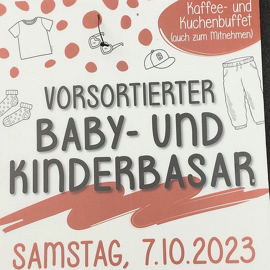 Plakat für den Baby- und Kinderbasar