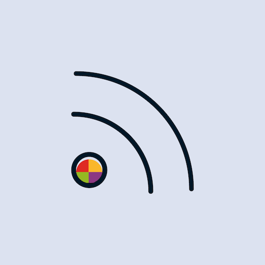 Logo eines RSS-Feeds in den Farben der Arche gGmbH