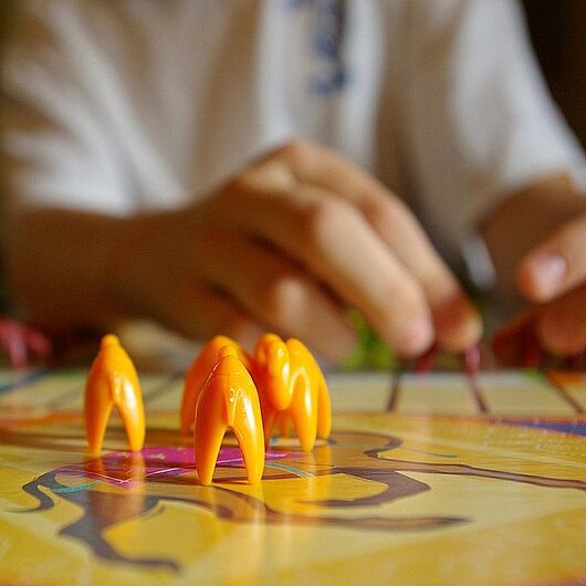 Ein Mensch-Ärgere-Dich-Nicht-Spiel auf einem Tisch. (Foto: ennuilens // Pixabay)