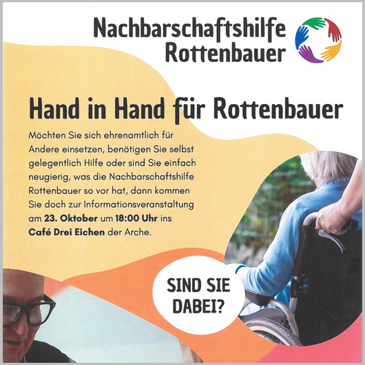 Flyer der Informationsveranstaltung am 23.10.2026 der Nachbarschaftshilfe Rottenbauer