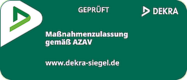Dekra-Siegel mit der Maßnahmenzulassung gemäß AZAV