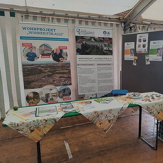 Unser Stand mit Infomaterial